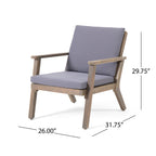 Outdoor Acacia Wood Club Chairs with Cushions (Set of 2)