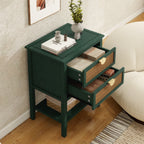 2 Drawer Side Table in Natural Rattan