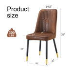 Brown Suede-like Velvet Dining Chair Set (Two-Pack)