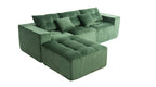 101" L-Shaped Modular Compression Sofa, Green