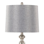 27" Contemporary Metal Table Lamp in Brushed Nickel