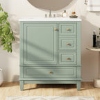 30" Bathroom Vanity with Sink, One Door and Three Drawers