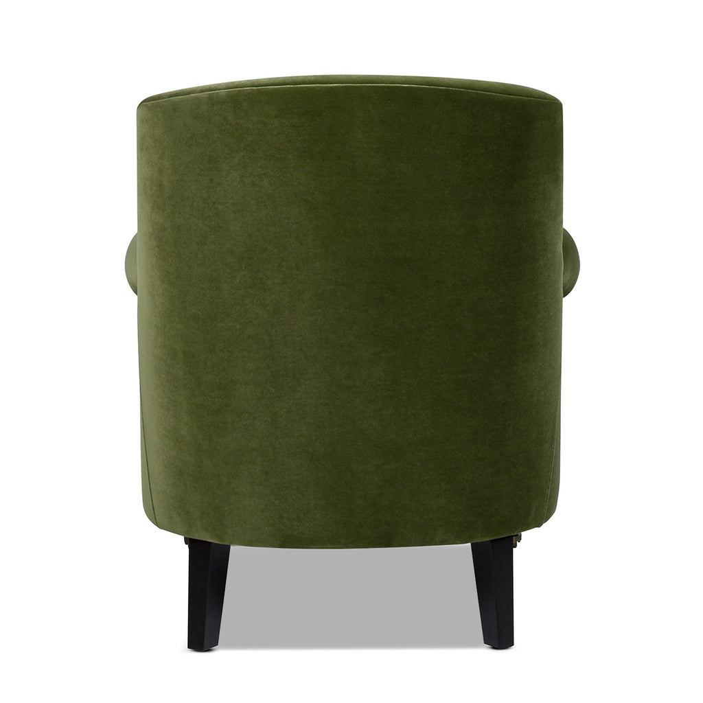 Eloise 30" Pleated Sock Arm Accent Armchair, Olive