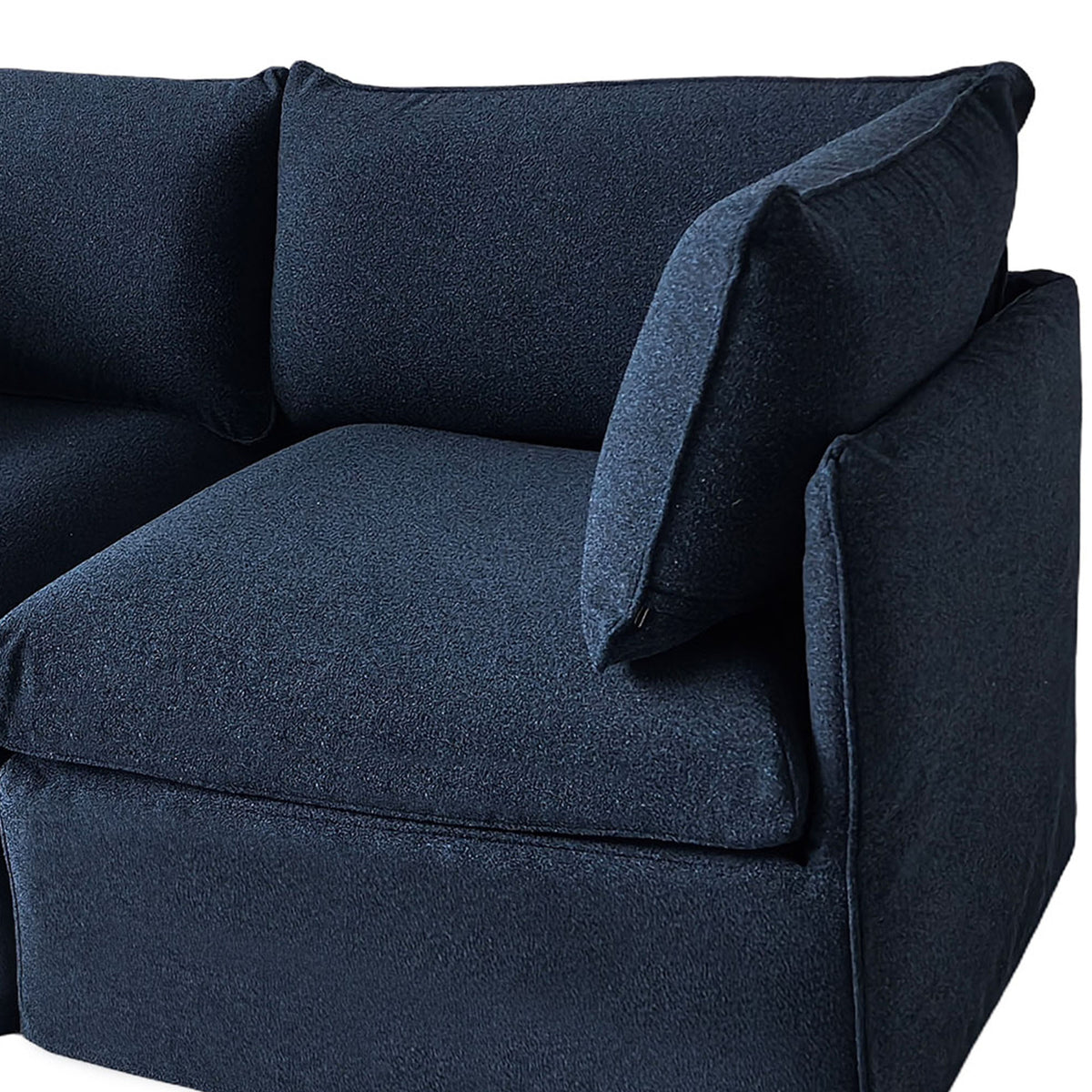 L Shaped Sectional, Blue, Deep Seating with Modular Design