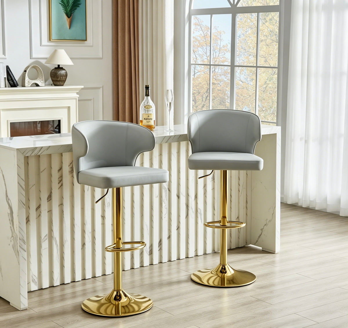 Modern Rotating Adjustable Bar Chair - Set of 2