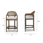 Americana Mid-Century Modern 26" Cane Back Counter Stool