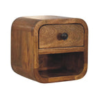 Solid Wood Curved Wall Mounted Bedside