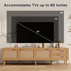 70 Inch Modern TV Stand with Rattan Doors for TVs up to 80"
