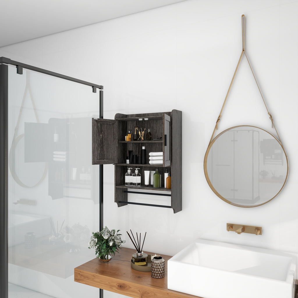 Bathroom Wall Cabinet with Doors and Adjustable Shelf
