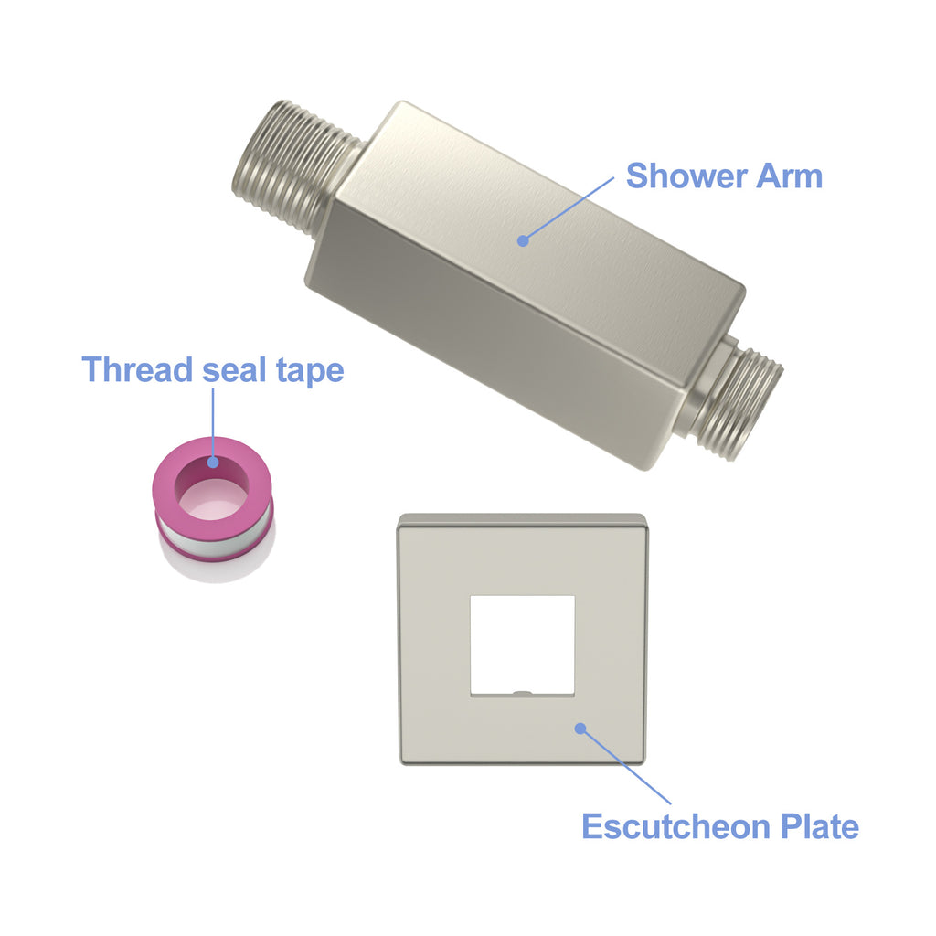 3" Ceiling Mounted Shower Arm with Flange in Brushed Nickel