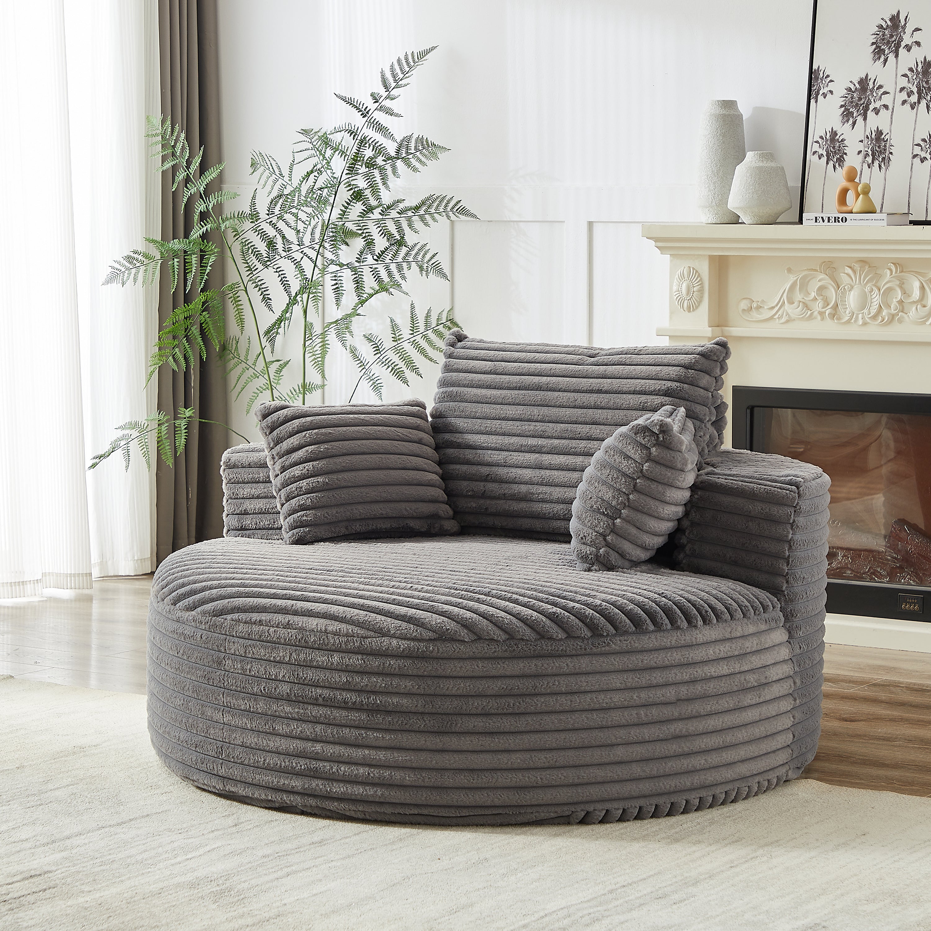 55'L Corduroy Sponge Single Sofa