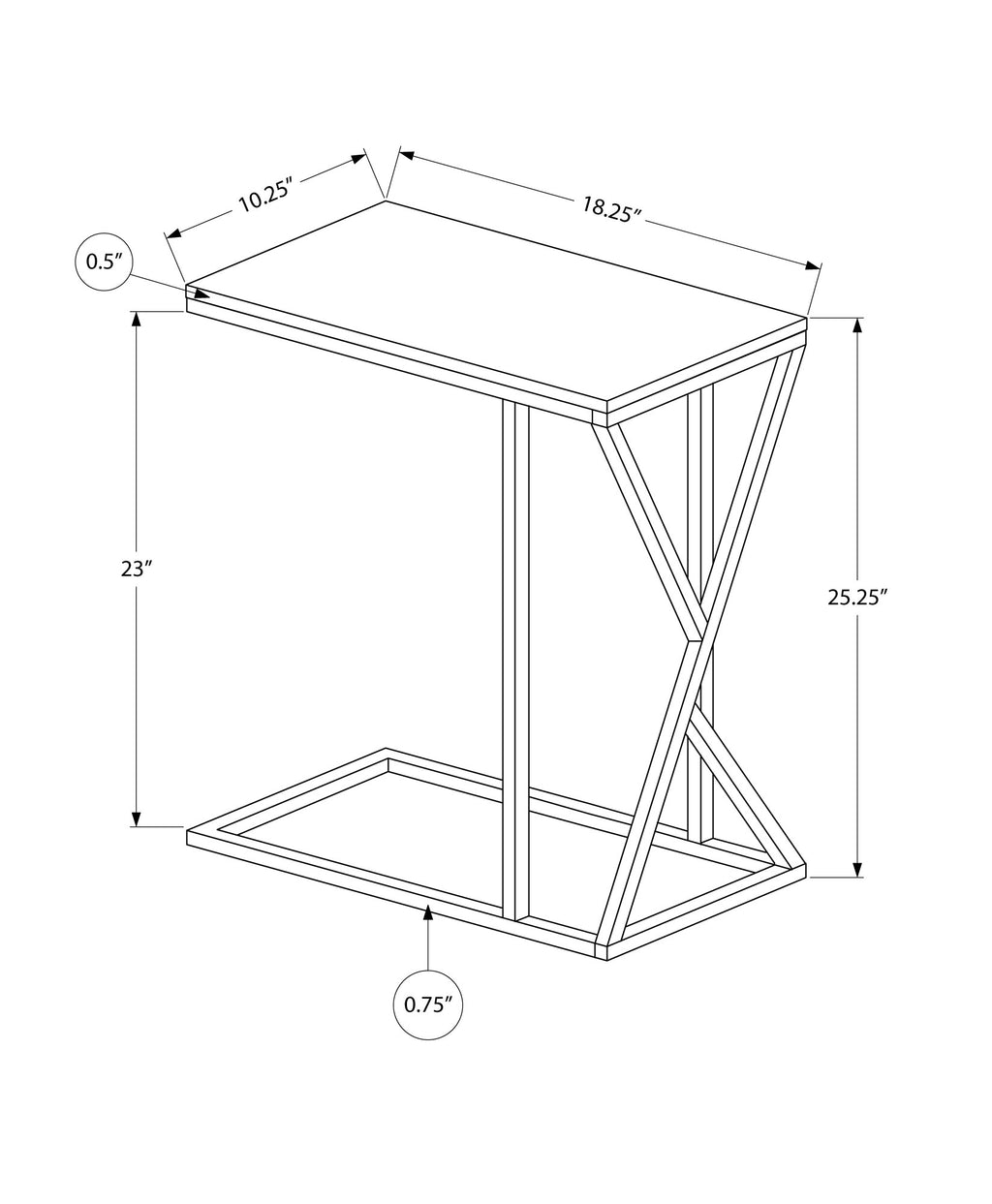C-Shaped Accent Table