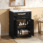 24" Bathroom Vanity with Integrated Ceramic Sink