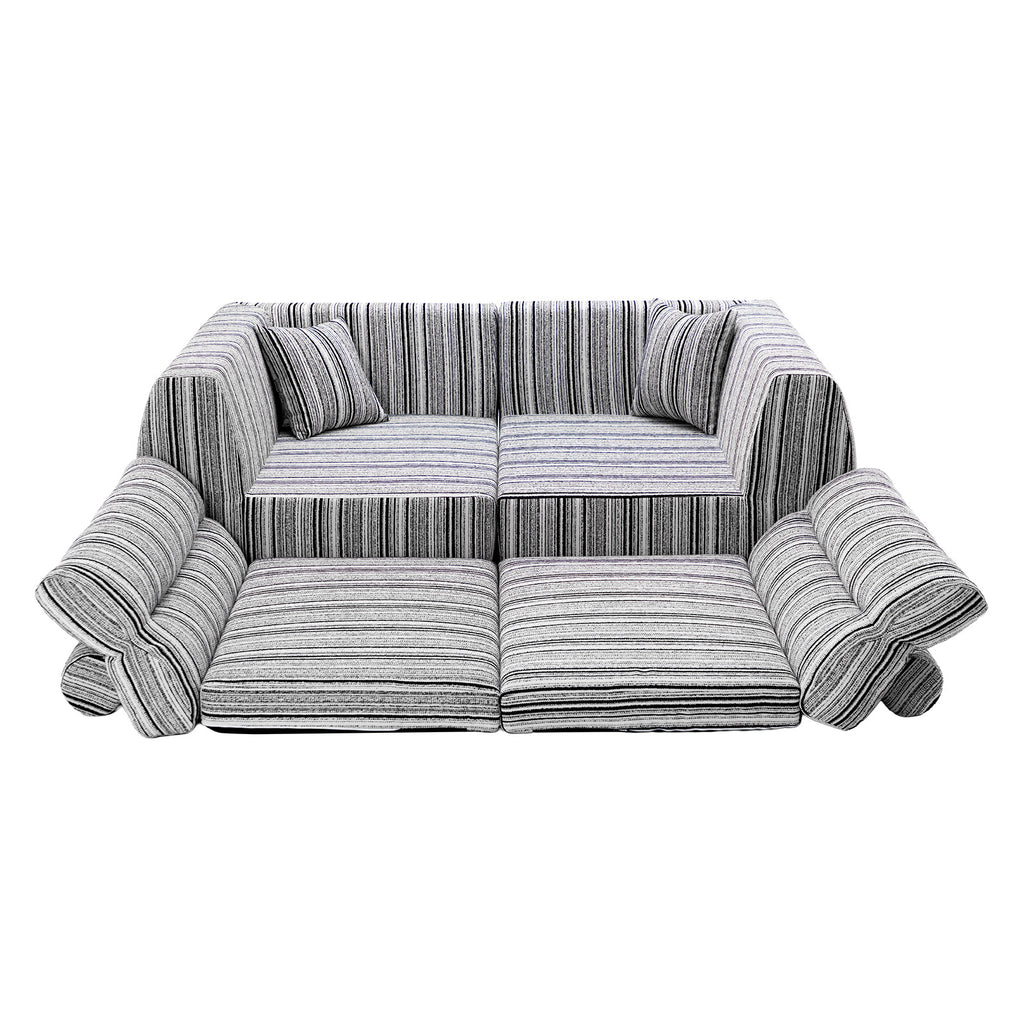 Woven Chenille Striped Compression Sofa