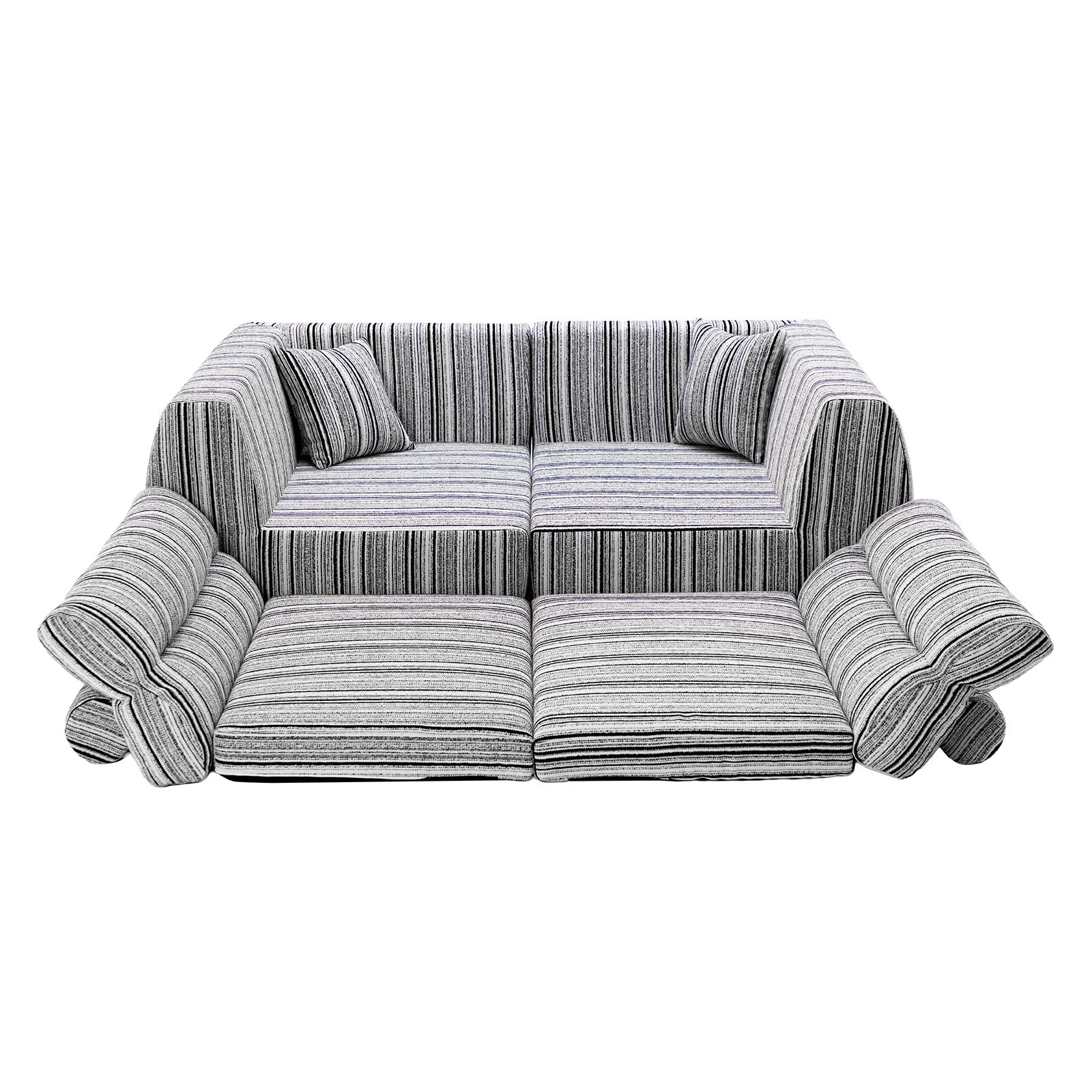 Woven Chenille Striped Compression Sofa