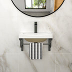Wall-Mounted Rectangular Ceramic Bathroom Sink