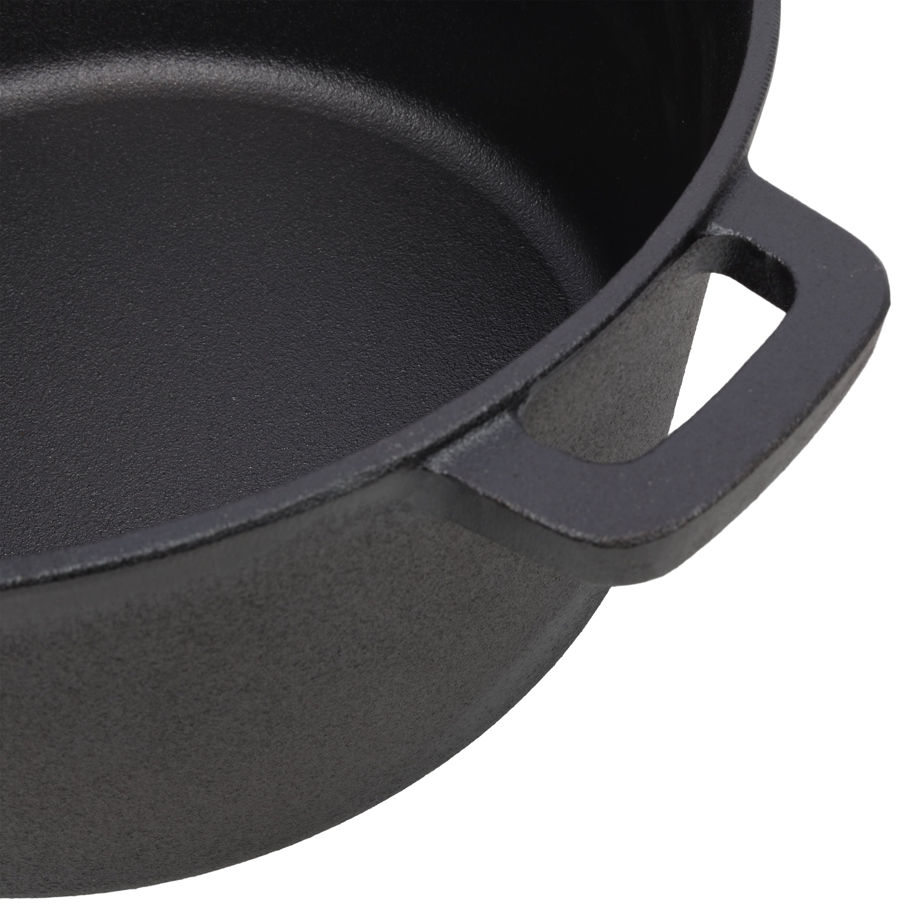2 In 1 Pre-Seasoned Cast Iron Dutch Oven With Dual Handles