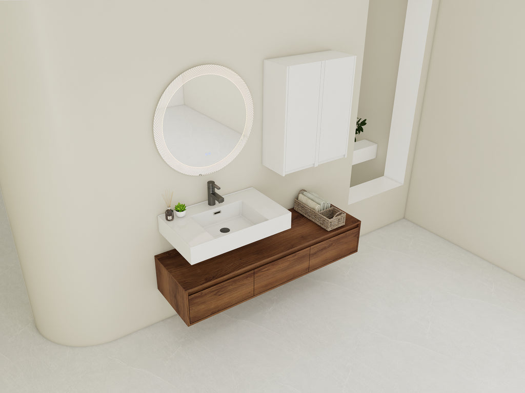 60 Inch Wall-Mounted Bathroom Vanity
