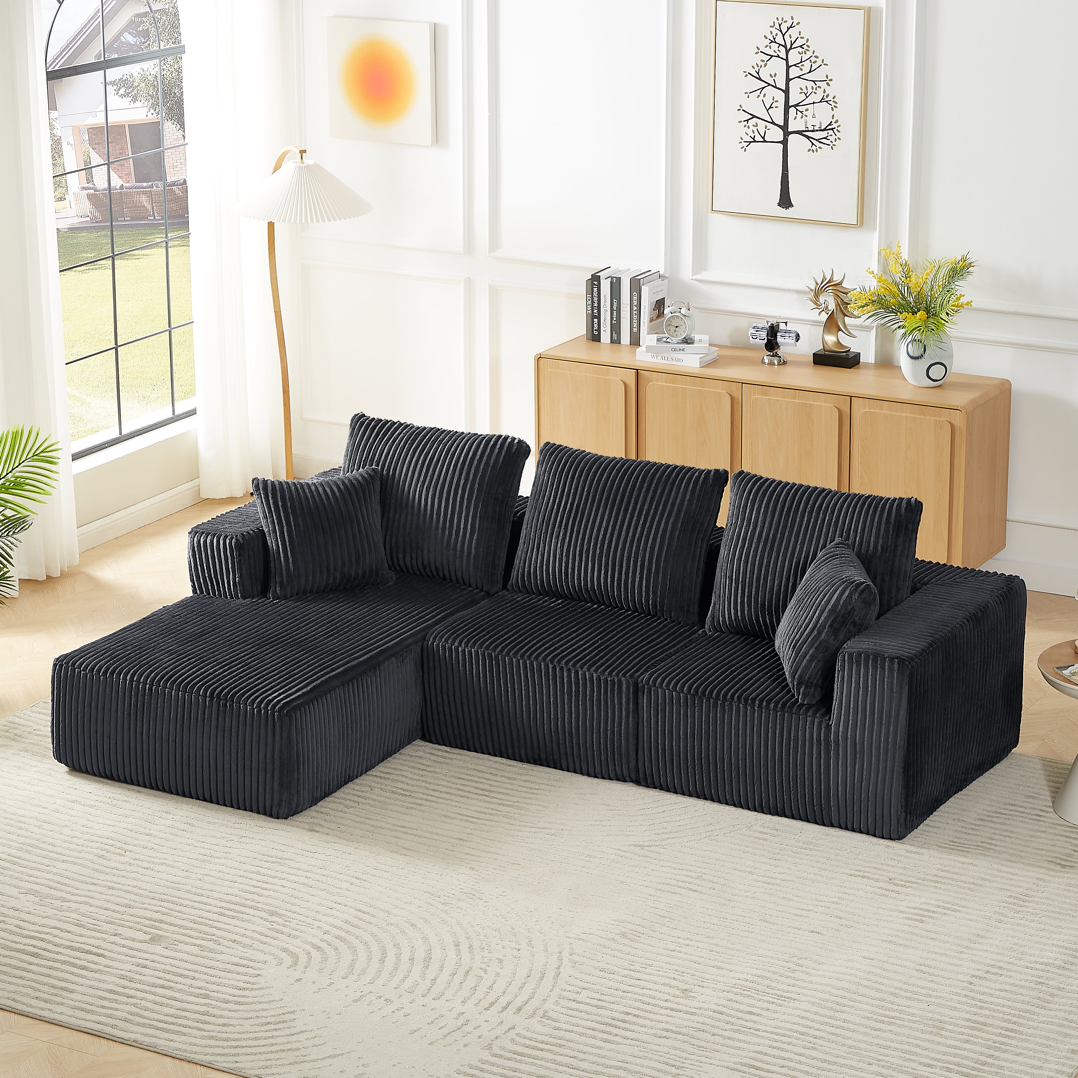 Modular Sectional Sofa - Modern Corduroy Cloud Couch