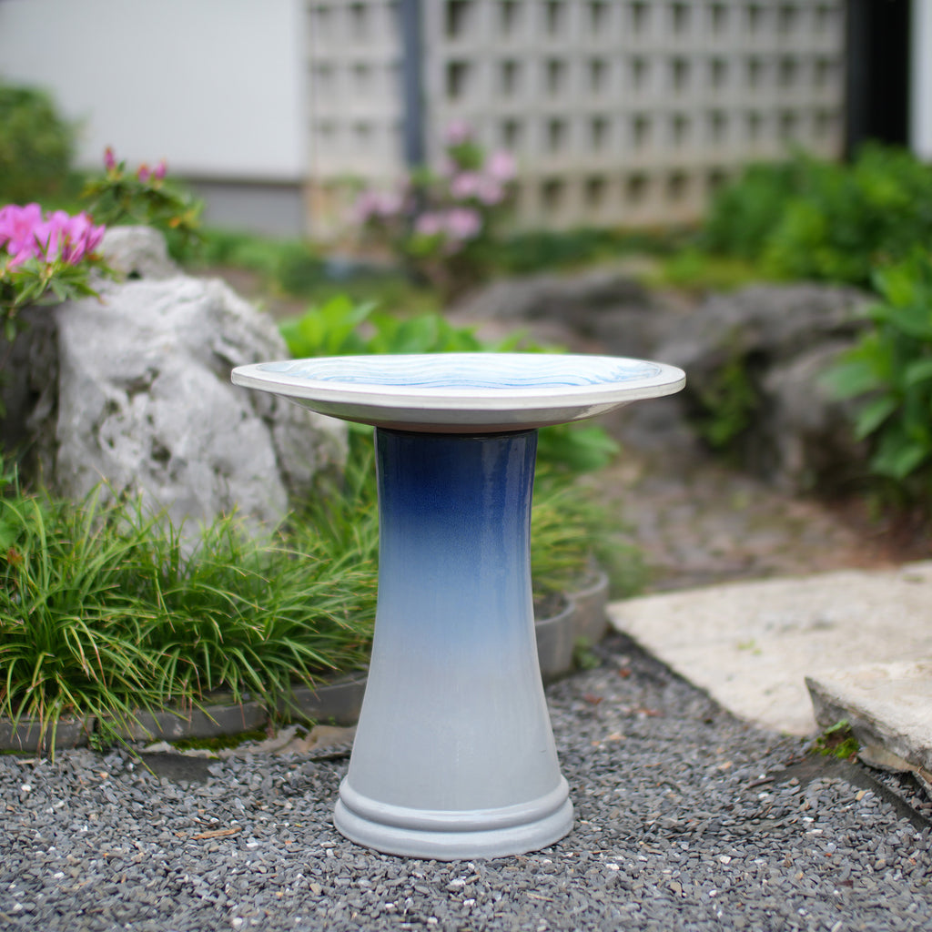 Handmade Glazed Ceramic Bird Bath