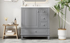 30" Bathroom Vanity with Sink, One Door with Shelf and Three Drawers