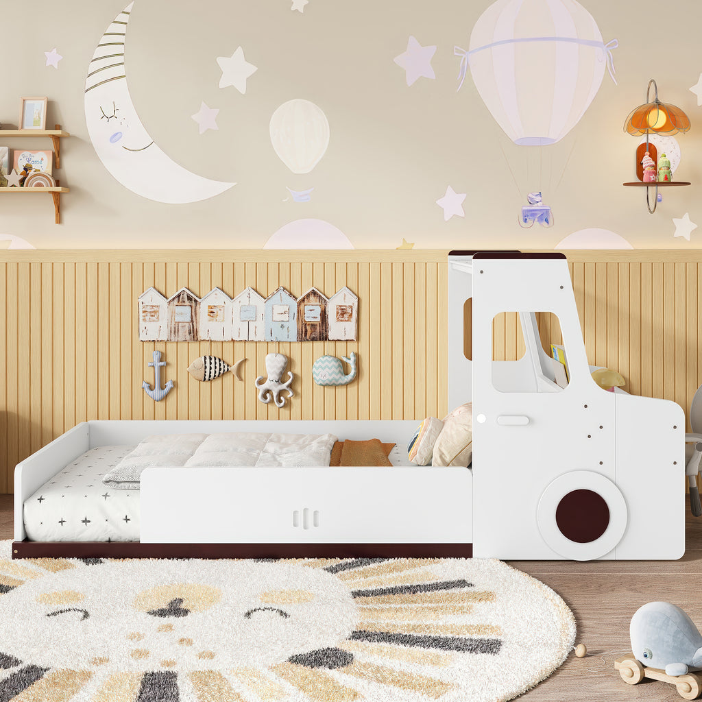 Twin Size Floor Bed with Car-Shape Design