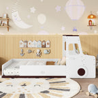 Twin Size Floor Bed with Car-Shape Design