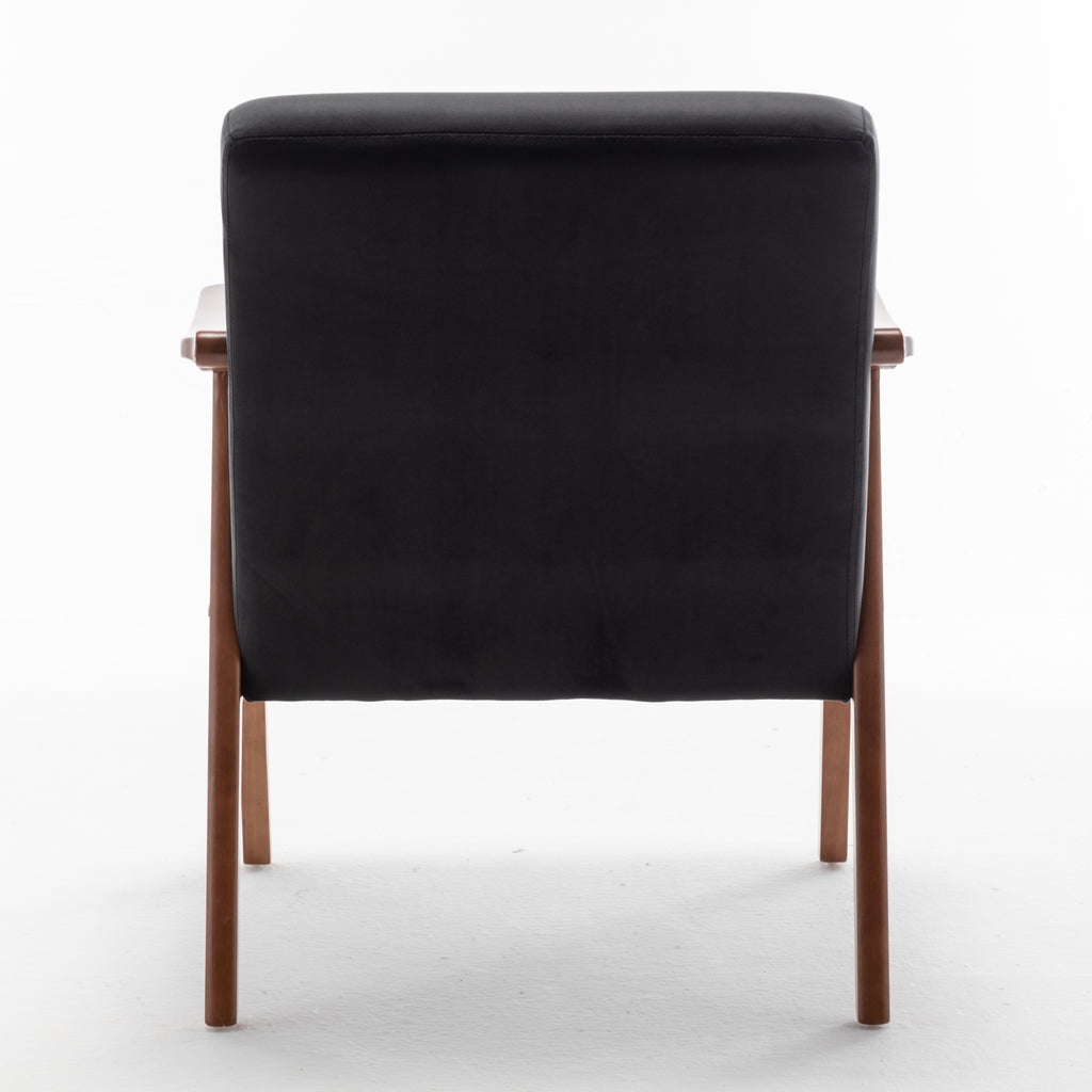 Accent Chair with Velvet Upholstery and Solid Wood Frame