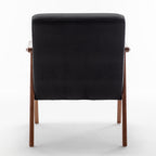 Accent Chair with Velvet Upholstery and Solid Wood Frame
