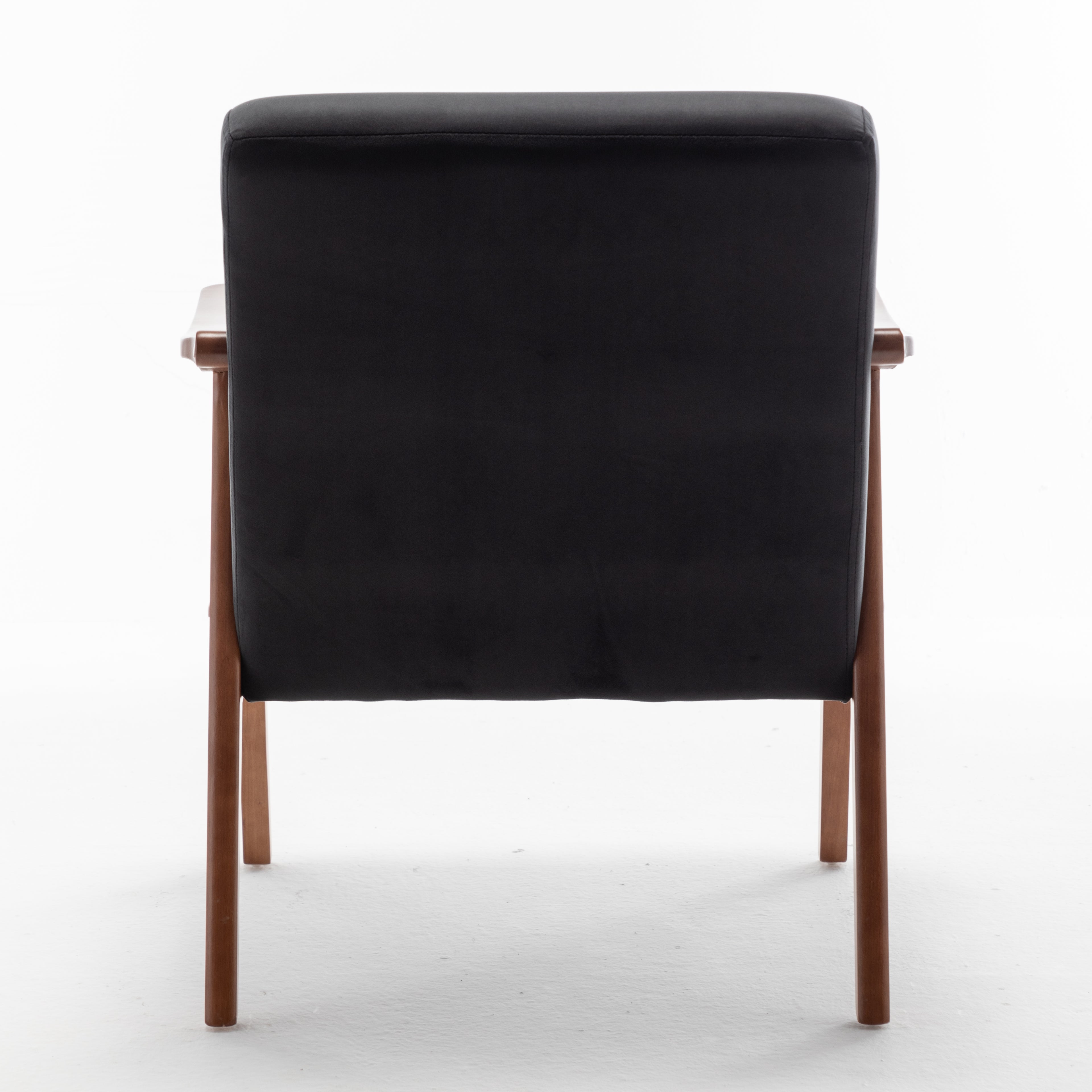 Accent Chair with Velvet Upholstery and Solid Wood Frame