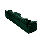 Corduroy Sofa - Modern Upholstered 4 Seater with Footstool
