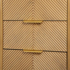 Mid-Century Fluted 3 Drawers Nightstand