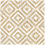 12x12 White Gold Two Color Waterjet Marble Tile