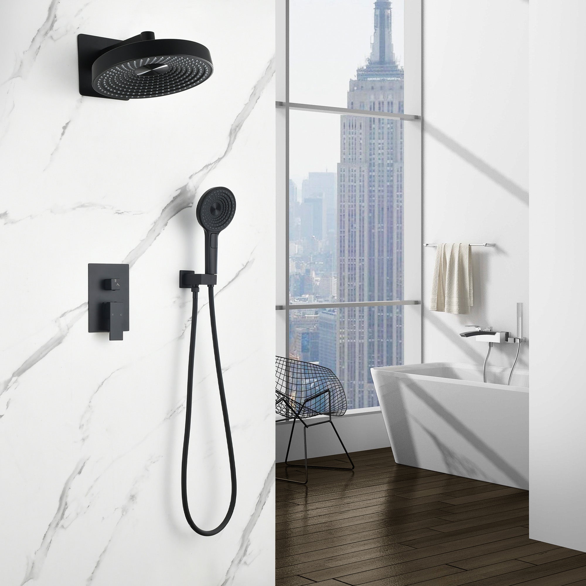 Modern Minimalist Concealed Shower System 2-Function Set