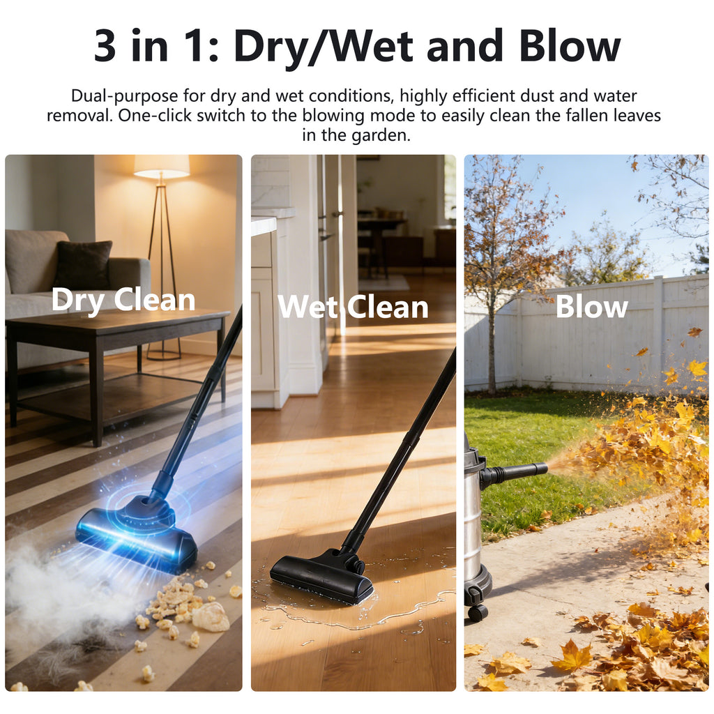 5 Gallon Wet Dry Vacuum Cleaner with Blowing Function