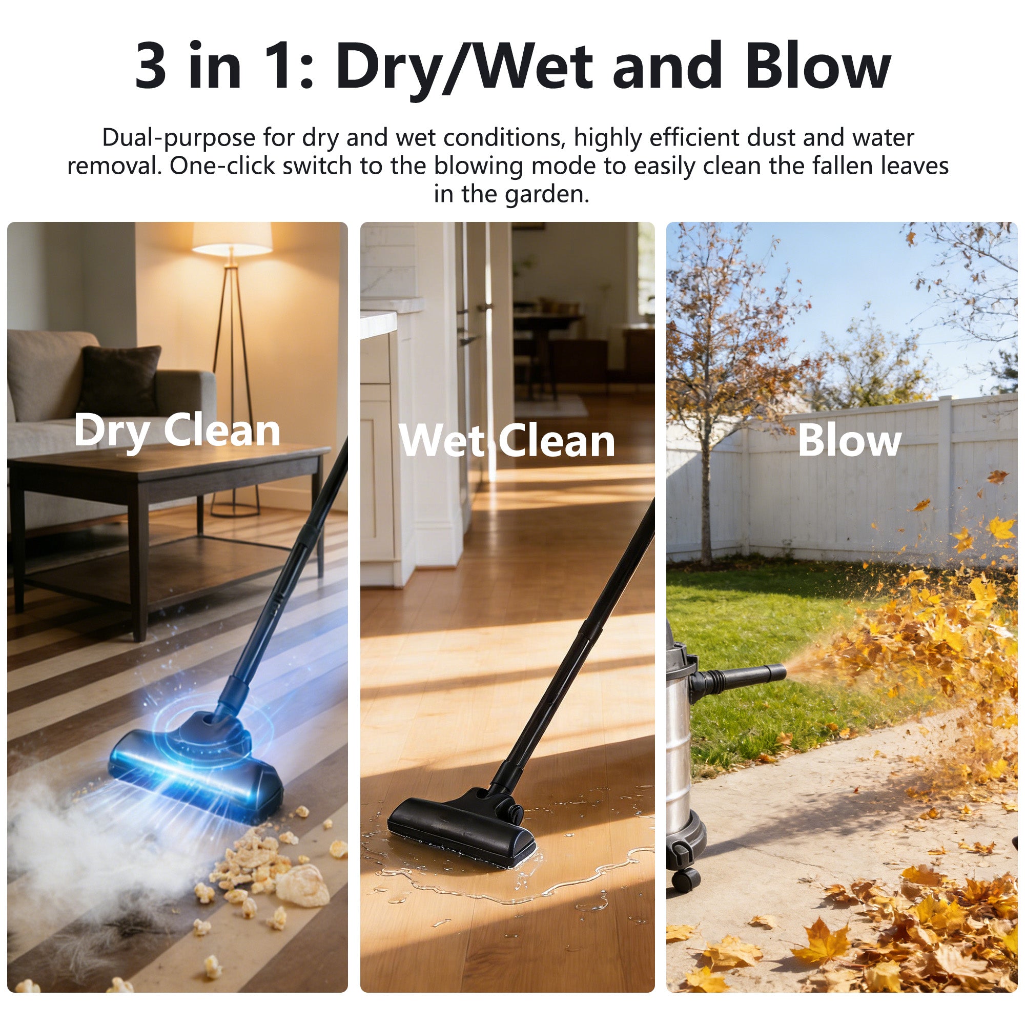 5 Gallon Wet Dry Vacuum Cleaner with Blowing Function