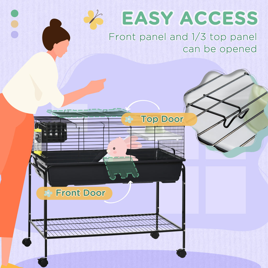 PawHut Two-Story Small Animal Cage Removable from Stand