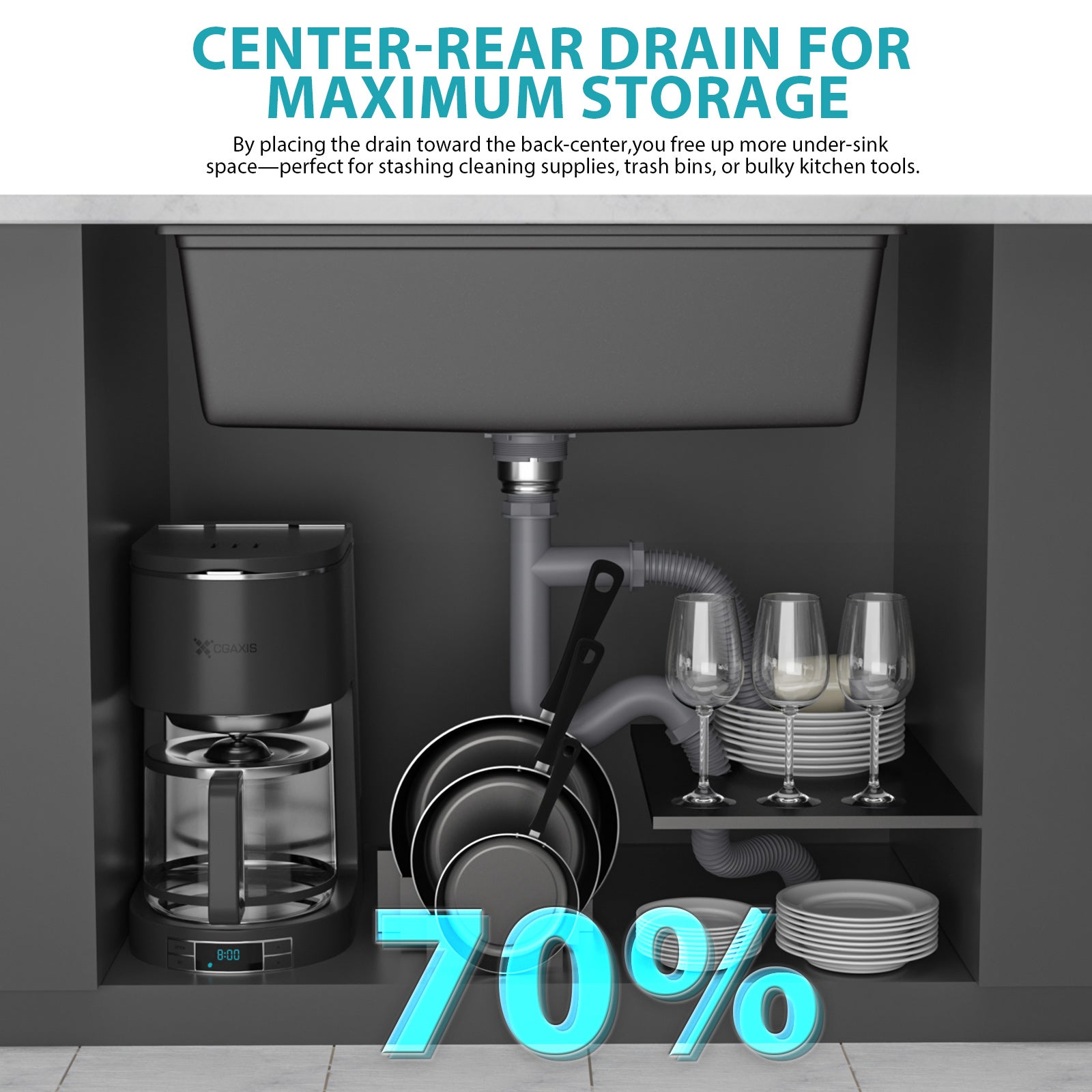 Quartz Kitchen Sink - 30" x 19" x 9.65"