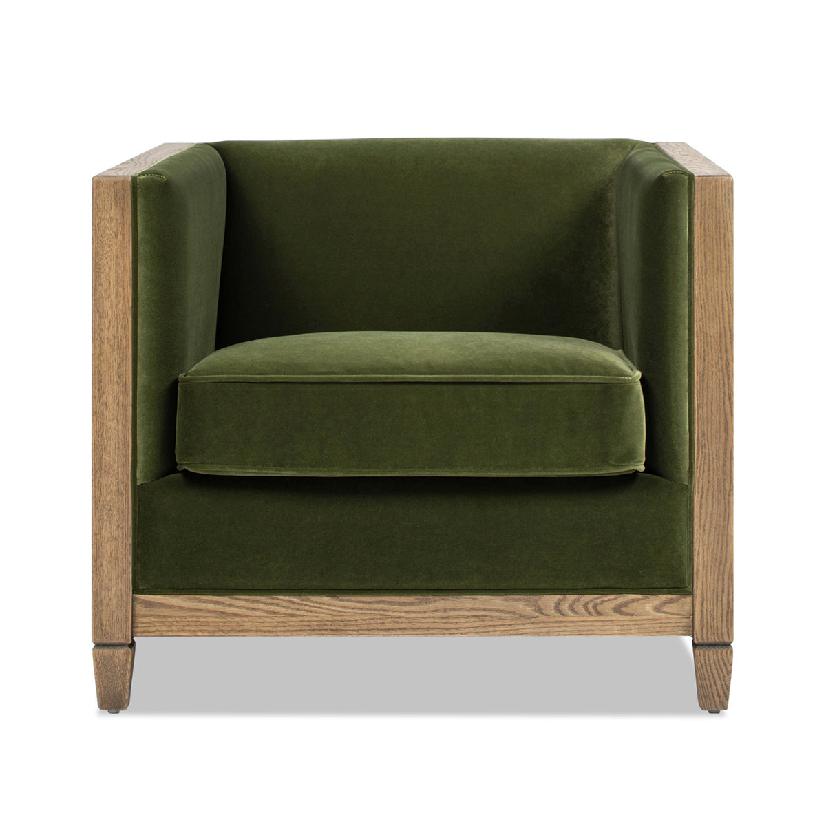 Georgia 34" Cane Rattan Tuxedo Armchair, Olive