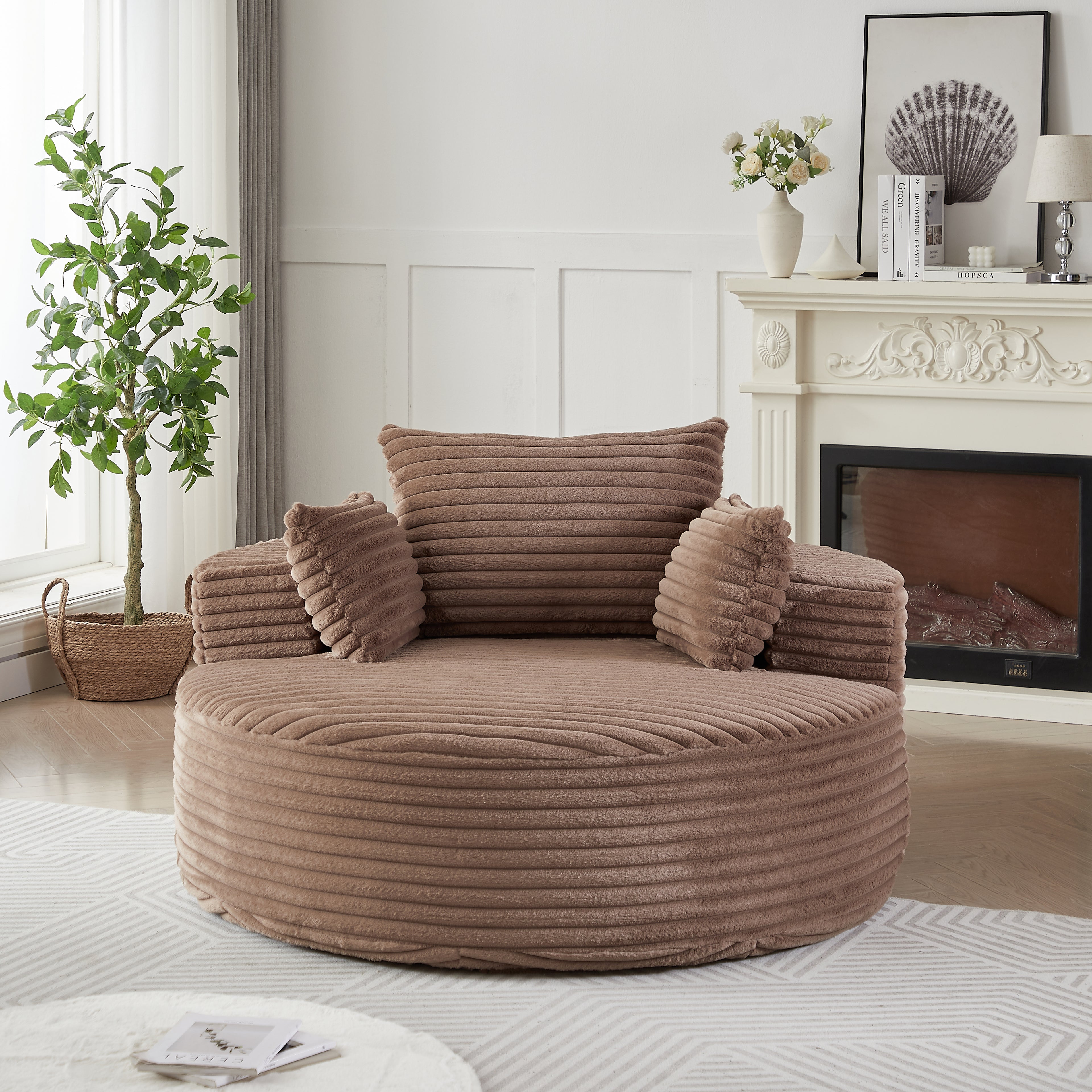 55" Corduroy Sponge Sleeper Chair