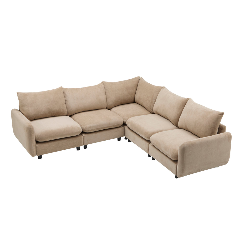 99 in. Oversize 5-Piece L Shaped Modular Sectional Sofa