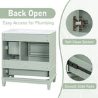 30" Bathroom Vanity with Sink, One Door and Three Drawers