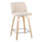 24" Contemporary Fixed Height Counter Stool with Swivel