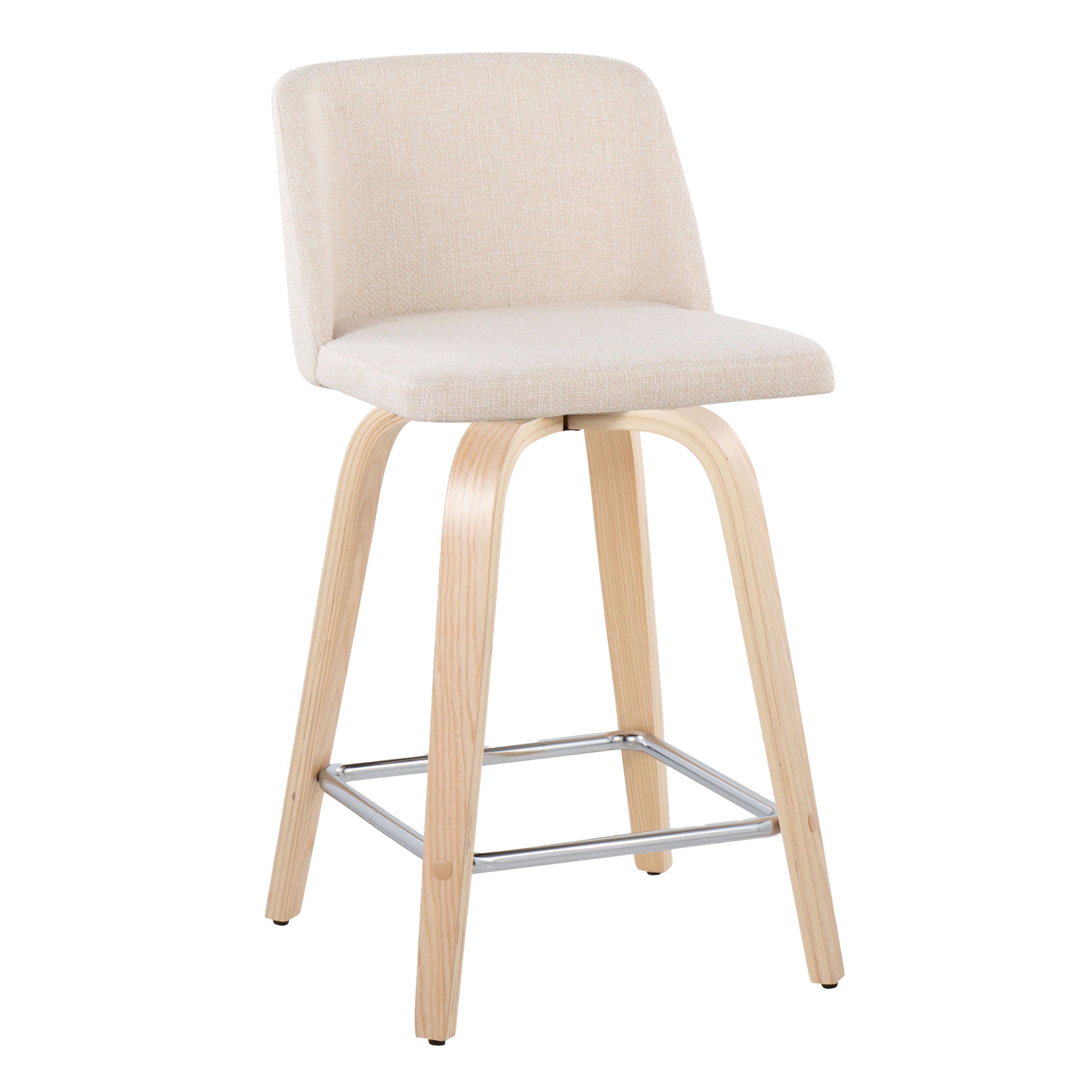 24" Contemporary Fixed Height Counter Stool with Swivel