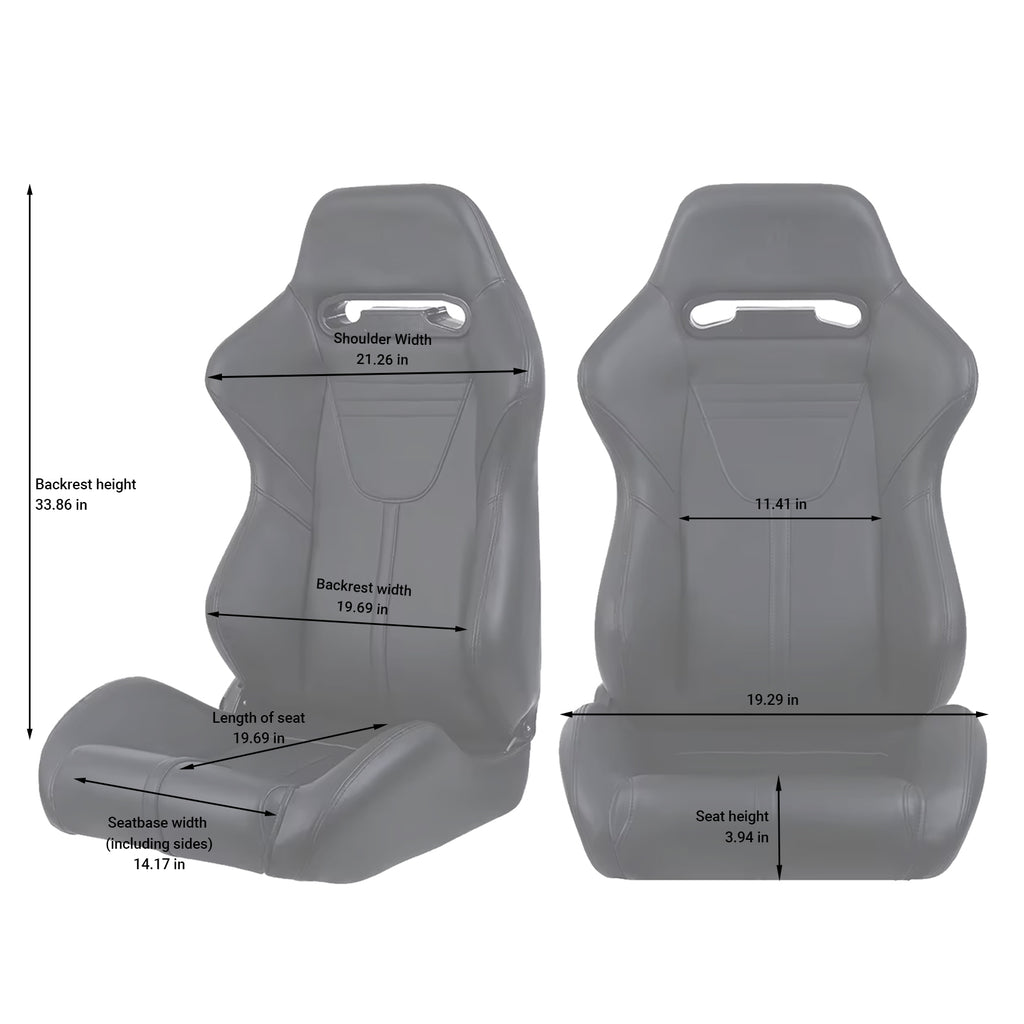 2PC Universal Racing Seats