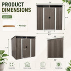6ft x 5ft Sloped Roof Metal Shed with Transparent Top Panels
