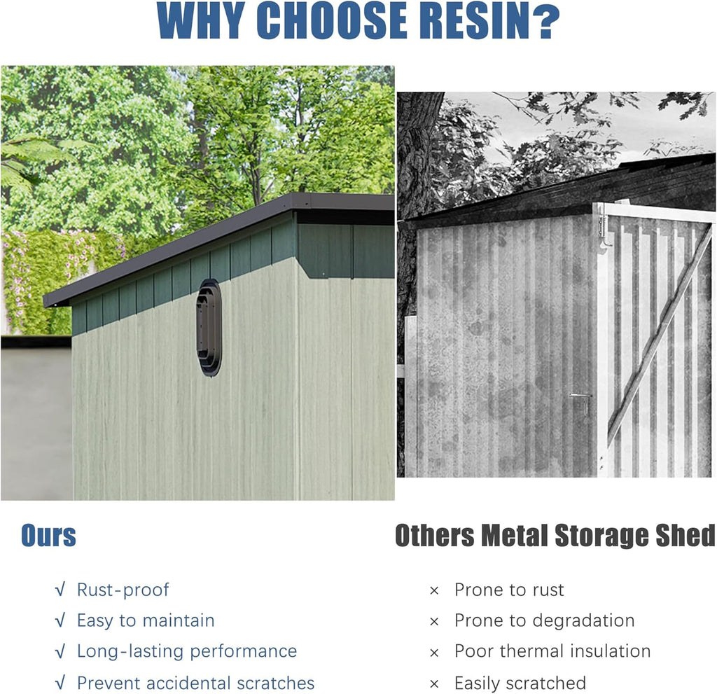 6x11FT Outdoor Resin Storage Shed
