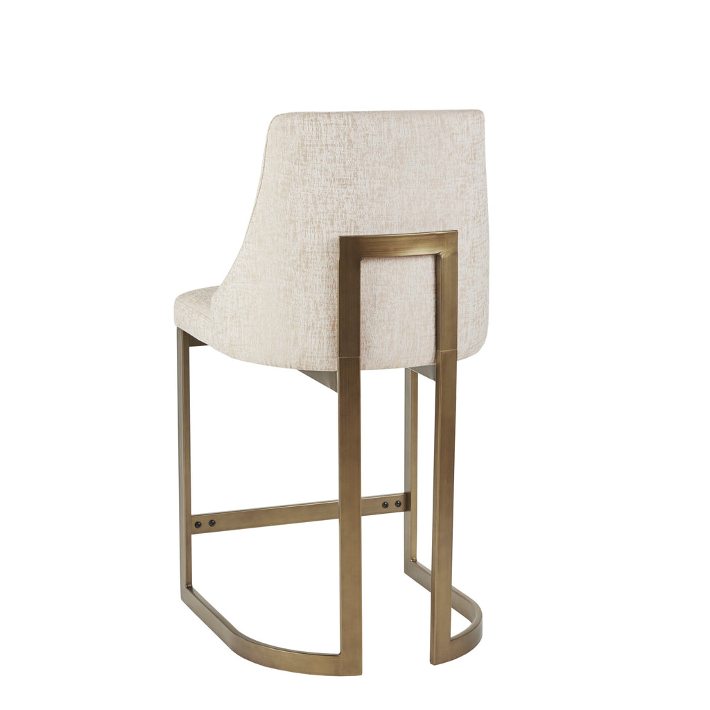 26"H Upholstered Counter Stool with Metal Base