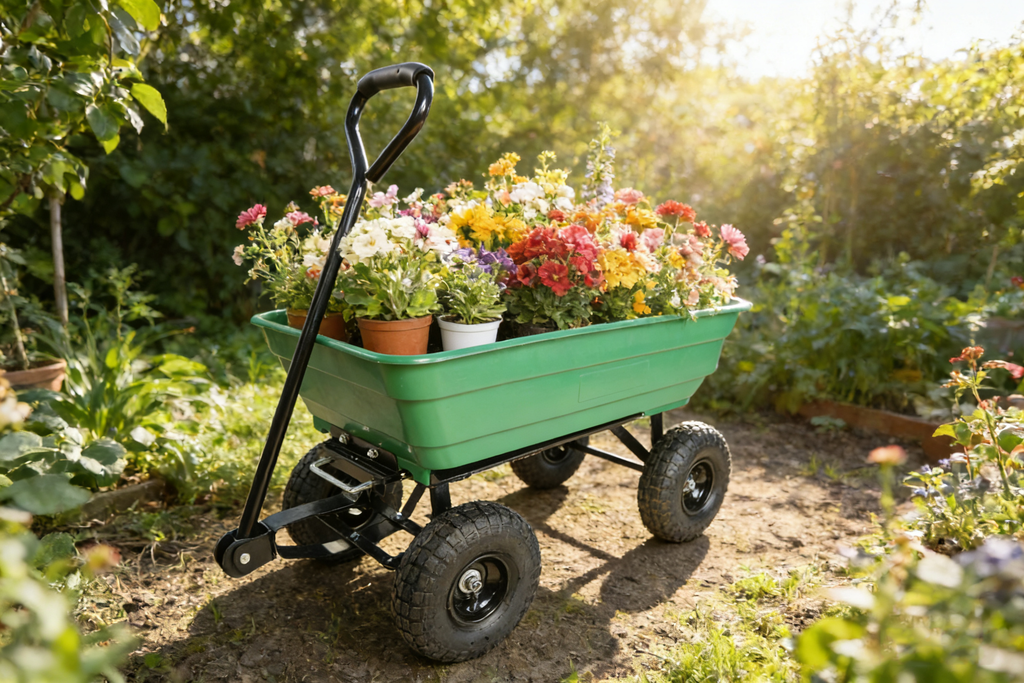 Folding Car Poly Garden Dump Truck with Steel Frame