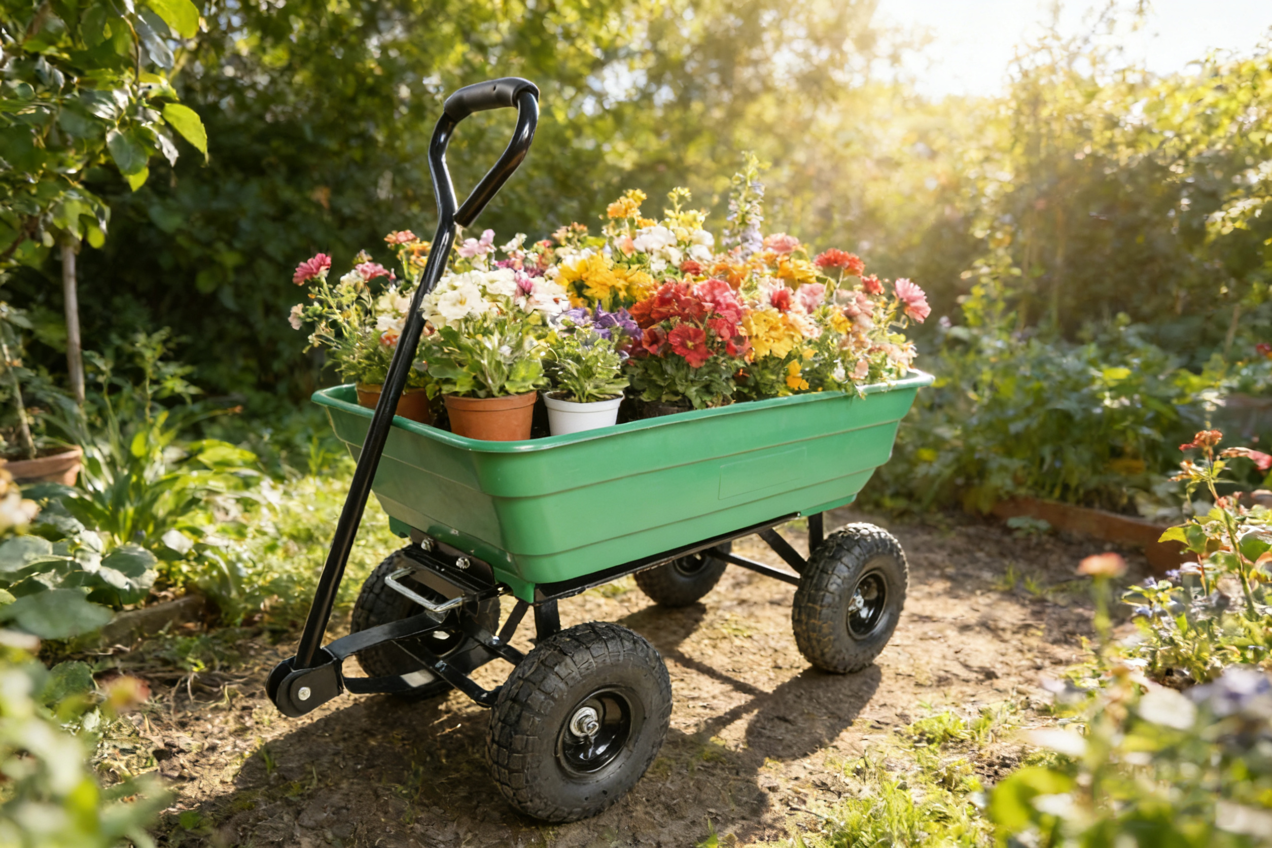 Folding Car Poly Garden Dump Truck with Steel Frame